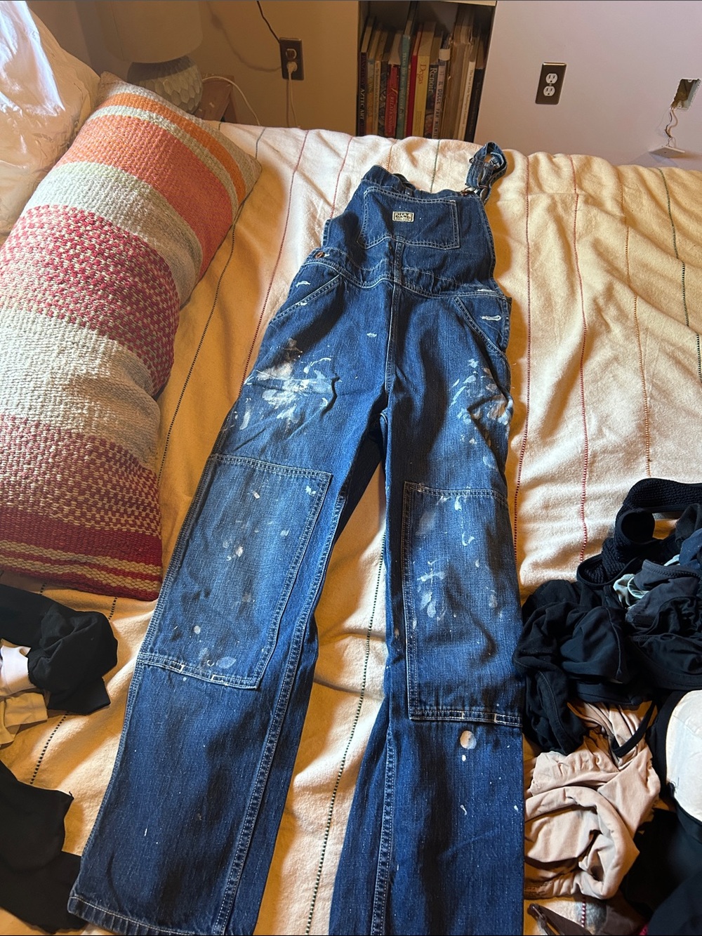 Women's Denim Painter Overalls - Blue